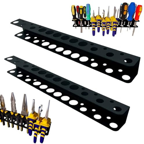 Chenboow Support Mural de Tournevis 2 Pièces - Organisateur en Acier pour Outils - Étagère pour Garage