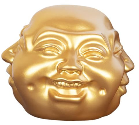 Abaodam Dekoratives Buddha-Kopf-Modell Für Schreibtisch Und Regal Ästhetische Büro Und Wohnzimmerdekoration Aus Harz Buddhakopf-Figur Für Inneneinrichtung