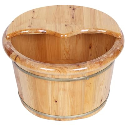 Wood Foot Tub - Wooden Basin for Soaking, Ideal for Sauna, Bathroom, and Outdoor Use
