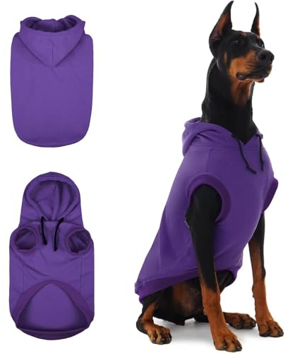 IECOii Hundtröja, XXXL hundhuvtröjor, mjuk extra stor hund vinterkläder, XXXL hundtröjor med huva för manliga kvinnliga hundar, hundkläder för stora hundar, golden retriever rock, lila, 3XL (ingen