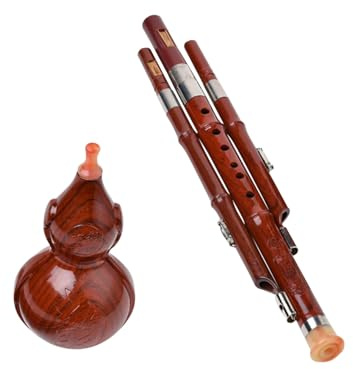 PartyKindom Chinesische Hulusi Kürbisflöte B-ton Traditionelles Blasinstrument für Anfänger aus Kunststoff mit Warmem Klang Musikinstrument für Kinder und Erwachsene