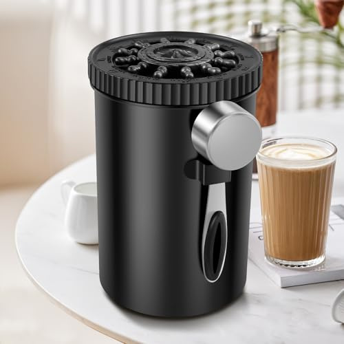 Eyoulife Boîte à café hermétique de 1,8 l avec cuillère en acier inoxydable, valve de dégazage, récipient à café hermétique, conservation de la fraîcheur à long terme, grains de café, feuilles de thé