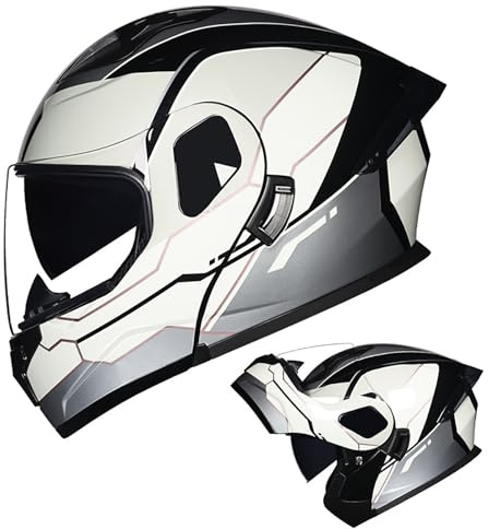 Casco Modular de Motocicleta de una Pieza, abatible, con Doble Visera, Unisex, Certificado DOTECE, para Todas Las Estaciones y Todoterreno. E,XXXL