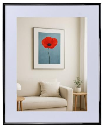 IDEAL TREND New Lifestyle Kunststoff Bilderrahmen mit Passepartout & Klarglas Collage Wanddeko Poster: Farbe: Schwarz | Format: 40x50