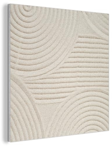 MuchoWow© Wandbilder Akustikpaneele Filz Deko Wohnung Bild Wohnzimmer | 60x60 cm - Wandpaneele Schallabsorber Wand Bilder Wandpaneel Wall Decor Muster - Abstrakt - Weiß