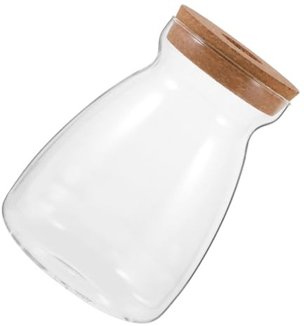 CIYODO Bocal Verre pour Plantes Hydroponiques avec Couvercle Liège Station de Propagation Miniature pour Betta et Micro Pot de Terrarium Décoratif pour Bureau et Maison