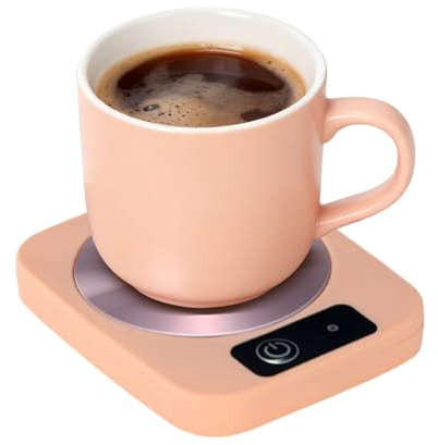 Coffee Mug Warmer, USB Coffee Cup Drink Warmer Coaster, 113°F / 45°C Temperature Control, Coffee Milk Mug Warmer for Desk Office Home (Pink)