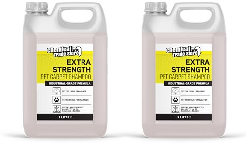 Chemical Trade Store Pet Carpet Shampoo 2x5L - Professional Strength Detergent for Pet Stains & Odours - Compatible with All Machines - Fresh Cotton Scent