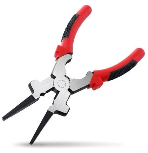 Alicates de soldadura, pinzas de sujeción de acero al carbono con mandíbulas largas de corte de alambre dentado, mango ergonómico para agarre de soldadores