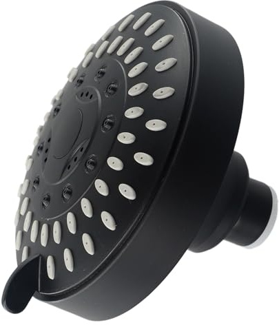 Wodsty Ducha giratoria ajustable de 4 pulgadas, 5 velocidades, ahorro de agua, rociador superior HD con 5 modos de pulverización, lluvia de presión H, flujo de 2.5 gpm, material ABS y junta esférica