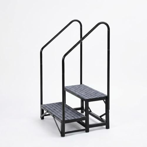 Garvee Escaliers RV Portatifs 2 Marches avec Rampe, Échelle RV