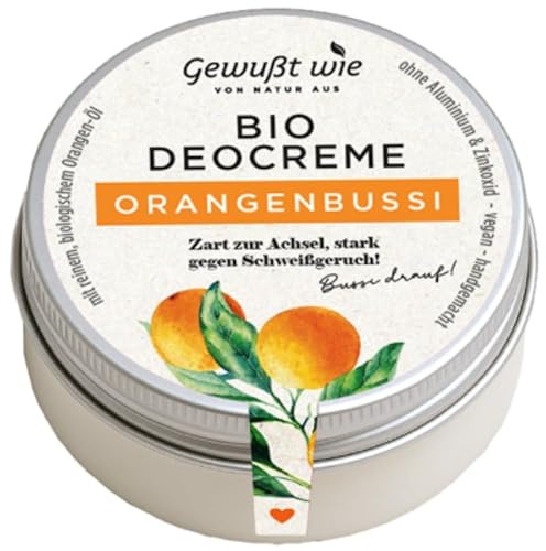 Gewußt Wie Bio Deocreme Orangen Bussi | Natürlich Frisch Ohne Aluminium | Für Empfindliche Haut & Tägliche Anwendung | Bio, Vegan | 40 G