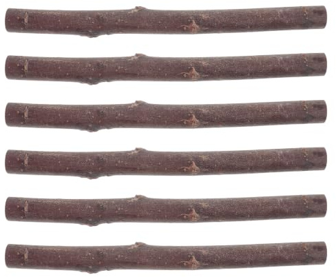 Healeved 6 st vedstockar för hantverk - naturliga kvistpinnar - 30 cm långa, 2,5 cm i diameter, björkträpinnar för gör-det-själv, rustik heminredning, skolprojekt, hantverk, fyllnadsmedel,