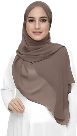Lina & Lily Damen Muslim Premium Chiffon Hijab Kopftuch Schal aus Leicht Stoff (Khaki)