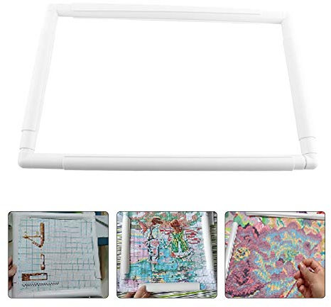 Quadratische Stickrahmen, Kunststoff Cross Stitch Hoop Nähen Hoop Stickerei Snap Frame Hoop für Stickerei Cross Stitch Quilting Needlepoint Tool(43.1×27.9cm)