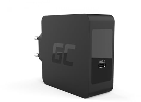 Green Cell Chargeur USB-C PD 60 W avec câble USB-C pour Apple MacBook Pro 13 A1706 A1708 A1989 (2016, 2017, 2018), ASUS ZenBook 3 Deluxe/S HP Spectre 13 / x360 13 Lenovo ThinkPad et Autres
