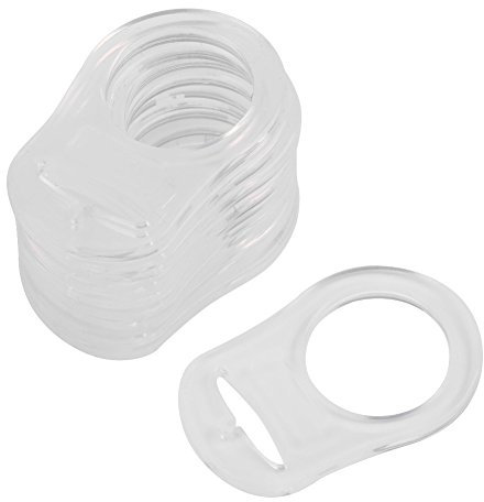 GOTOTOP 10 Stück Silikon Dummy Clip Adapter, Baby Schnuller Clip Adapter Button Style Kinderkrankheiten Spielzeug für Neugeborene Kleinkind Kinders(Transparent)
