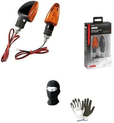 Compatible avec Moto Morini 11 1/2 1200 Paire DE FLÈCHES LED pour Motos HOMOLOGUÉES INDICATEUR DE Direction LAMPA 12V Noir avec Verres Orange