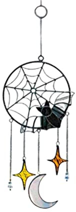 Lipeed Pendentifs d'halloween Chauves-Souris Dreamcatcher Suspendus décoration Chauve-Souris Lune pendentifs de fenêtre Acrylique Gothique pour la décoration de la Maison d'halloween