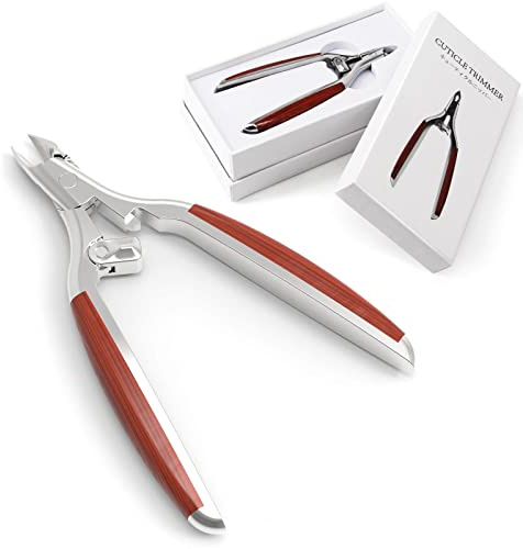 Cuticle Nippers Professional Cuticle Trimmer, Luxurious Wooden Hnadle Hang Nails Cuticle Cutter Remover Tools Alicate Para Uñas for Pedicure Manicure