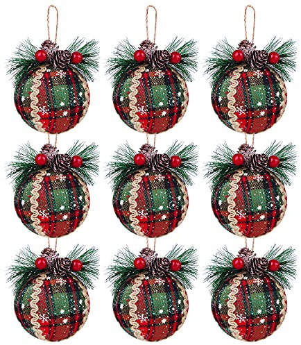 StarTreene Weihnachtskugeln Ornamente Buambehang Weihnachtsbaumkugel Rot Kunststoff Decoris Anhänger für Weihnachten Dekoration