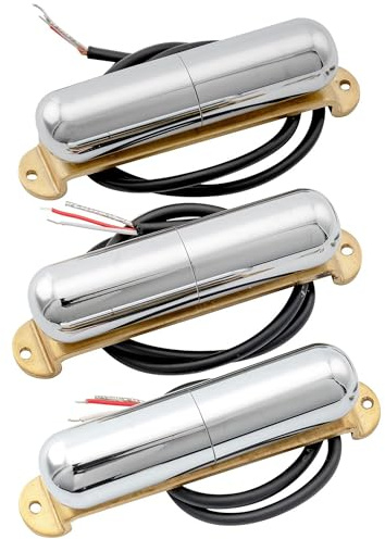 Artec LSA70 Alnico 5 Lipstick Single Coil Tonabnehmer Set Chrom | Hals Mittel Steg Pickups,für Strat Style E-Gitarre