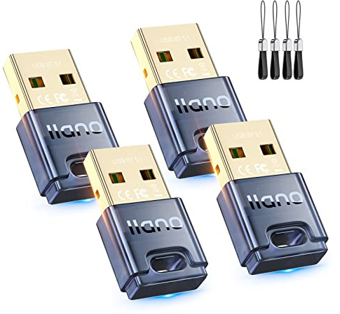 Bluetooth Adapter PC, Bluetooth Dongle USB 5.1 EDR Bluetooth Stick für Desktop, Laptop, Headset, Maus, Tastatur, Lautsprecher, Bluetooth Adapter für PC, Windows 11/10/8.1, Plug & Play (4pcs)