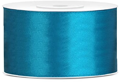 Satinband Türkis 50mm x 25mr – Extra breites Schleifenband | Breites Dekoband & Geschenkband für XXL Schleifen, Hochzeit, Stuhlschleifen, Floristik, Sommerdeko & DIY