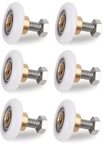 Cokritsm 6pcs Rouleau de Porte de Douche Dans Portes de Douche, Roulette Porte Coulissante Douche, Roulette Douche avec Diamètre de Roues 23mm, Roulettes Cabine de Douche pour Salle de Bain