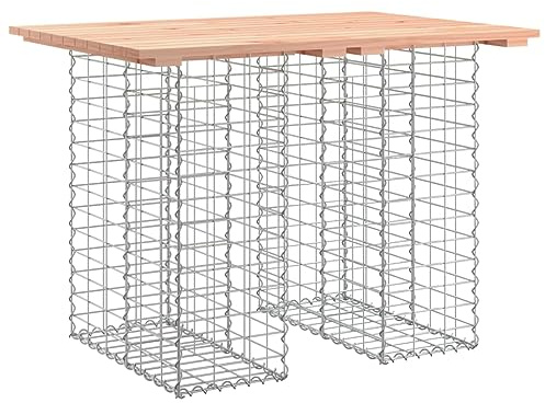 vidaXL Table de Jardin Gabion Design 100x70x72 cm Bois Massif Douglas