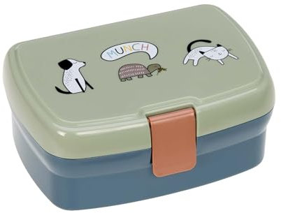 LÄSSIG Scatola per il pranzo per bambini Scatola per la colazione Scatola per il pane con divisorio rimovibile/Lunchbox Happy Prints