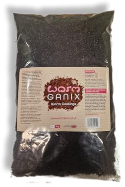 Wormganix peat free worm castings for plants fertiliser compost soil improver 5 Litre 100% vermicompost UK Made for potting growing houseplants soil