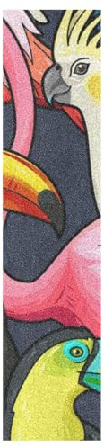 KAAVIYO Bunter Papageienvogel Kunst Skateboard Griptape Rutschfest Selbstklebend Longboard Griptapes Aufkleber Griffband 9x33in,44x10in(1pcs)