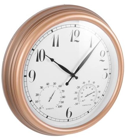 Zerodeko Retro Styles Wall Clock eine wanduhr Wanduhren batteriebetrieben Digitaluhren Digitale Wanduhr Außenuhr terrasse Wand Dekoration Jahrgang Thermometer Produkt PVC