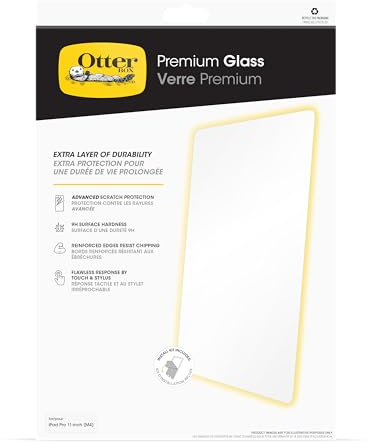 OtterBox Premium Glass Displayschutz für iPad Pro 11 (2024), gehärtetes Glas, hervorragender Kratzschutz