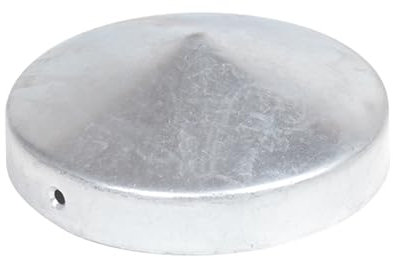 2 tapas para postes, redondas, de acero galvanizado, 81 mm de diámetro