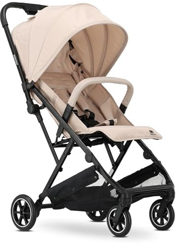 Deryan Easy Reise Buggy - für Kinder ab Geburt bis 22 kg mit Liegefunktion - Ultraleicht 7,5 kg - Einhändig Klein Zusammenklappbar, UPF 50+, Korb bis 3 kg (Taupe)