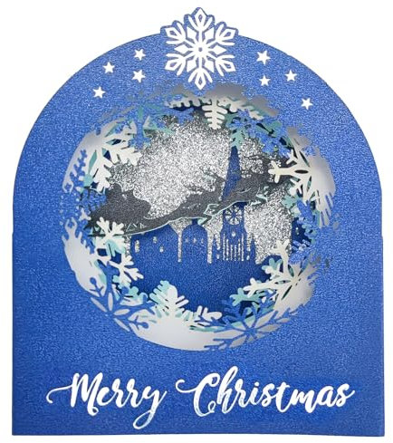 Weihnachten Blau Pop Up Karte Weihnachten Grußkarte Wintervergnügen 3D Weihnachtskarte Geschenk Karten mit Umschlag 20936