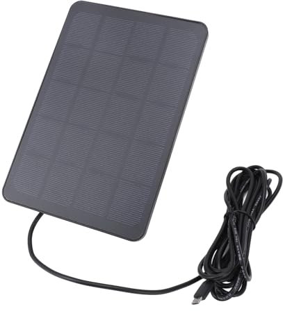 4W Solar Panel Charger for Security Camera, Type C and Micro USB Solar Panel with 9.8Ft Cable, 360 Degree Rotatable Solar Charger for Reolink Camera for Camera