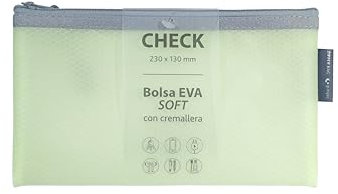 Grafoplás | Mjuk kontroll EVA-dragkedja 23 x 13 cm | Mintpastell | Mjuk känsla | Blixtlåsväska tillverkad av genomskinligt EVA-gummi | Perfekt för att skydda och transportera dokument och små föremål