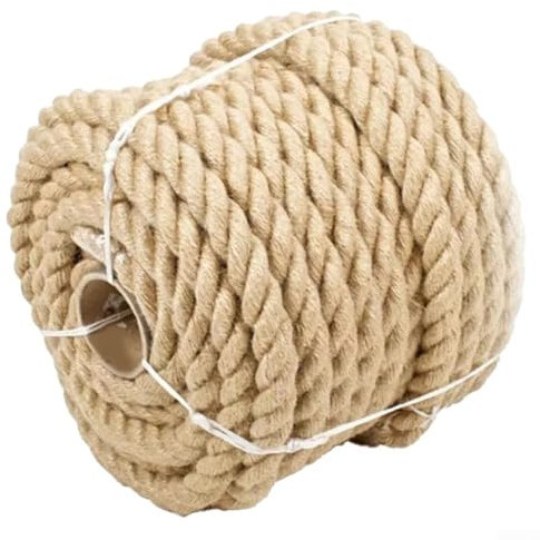 Cuerda de yute natural de 32 pies, cuerda de cáñamo de 12 mm, cuerda de cáñamo para manualidades de embalaje, cuerda de yute fuerte y fiable para agrupar y decoración
