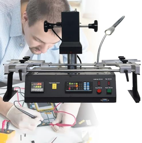 vnmudzeo Station De Travail De Soudage, ContrôLe De La TempéRature, Dessoudage Professionnel 1250 W ÉQuipement, avec Support De Type Guide LinéAire Et PôLe D'Anomalie