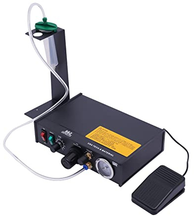 Klebepistolen, 982 Semi-Automatic Glue Dispenser Machine Solder Paste Controller Glue Dropper mit Rutschfeste Füße, für die meisten gelben Klebstoffe im elektronischer Komponenten, 23*15*6cm Schwarz