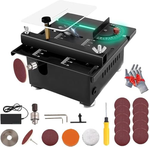 Mini Sierra De Mesa Para Manualidades, Mini Sierra De Mesa Multifuncional, Mini Sierra De Mesa De Sobremesa DIY Para Cortar Madera, Velocidad De Corte Y Ángulo Ajustable, 7 Velocidades Ajustables,03