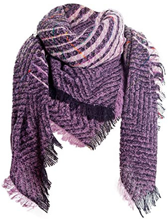 ASerZenith Damen großer schwarzer Kaschmir-Schal, warm, Winter, Foulard, Designer-Schal, weich, leicht, Kaschmir, Pashmina-Schal, große Stola, eleganter Wollschal (lila, Einheitsgröße)