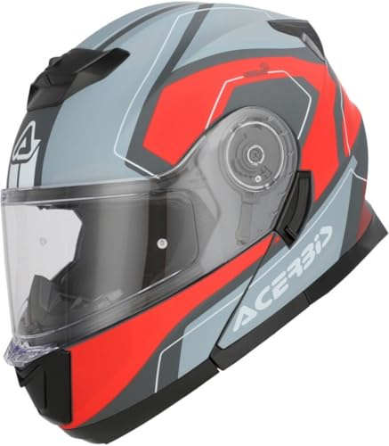 Acerbis Serel ECE22.06 hjälm, grå och röd, storlek XL (61–62 cm)