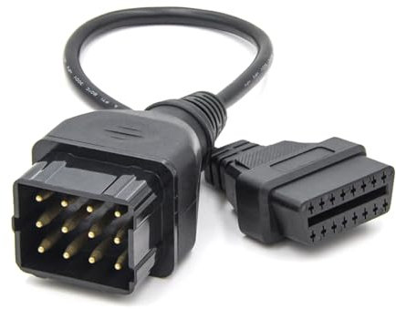 Illkjasfc Hochleistungs LKW Diagnose Adapterkabel Konvertierungskabel 12-polig Auf 16-polig Geeignet Für Die Fehlererkennung Bei Der Fahrzeugwartung
