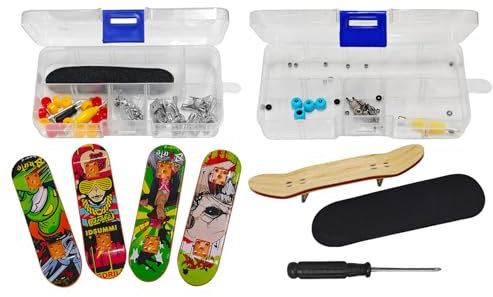 CHROMACRAFT 5 Stück Finger-Skateboard Mit Installationswerkzeugen, Kreatives Spielzeug Für Kinder, Mini-Skateboard-Modell, Interessante Spielzeuge, Spielzeug Zum Stressabbau
