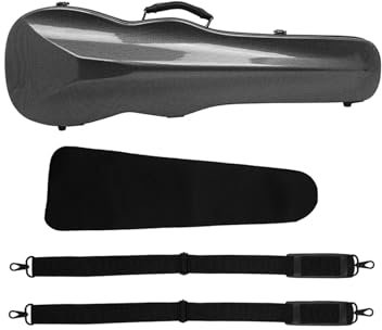 ZFIHAV Geigenkoffer 4/4 3/4 Violine Fall Carbon Faser Dreieck Box Rucksack Violine Box Tragbare Schulter Gurt Dreieck Fall Mit Hygrometer Für Violine