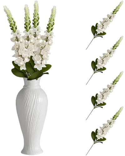 astylishome Faux Flower Arrangements Artificial Plant - 4PC Fake Hyacinth Bouquet for Wedding Party Garden Decor 5607